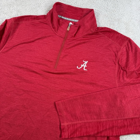 Alabama Crimson Tide Tommy Bahama Pullover Mens Large Red Island Zone 1/4 Zip - Picture 1 of 9